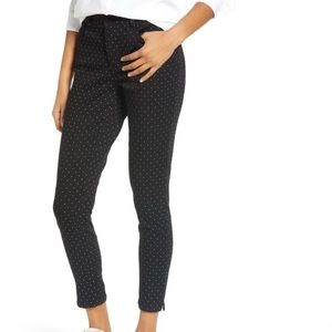 Wit & Wisdom Waist Polka Dot Ankle Skinny Pants